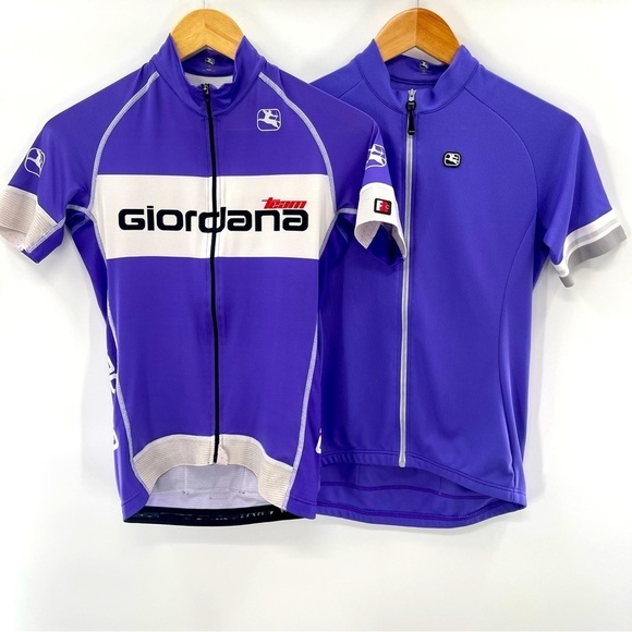 Giordana Set of 2 Purple Full Zip Short Sleeve Cycling Jerseys Size Small - Picture 1 of 14